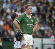 19 June 2004; A dejected Paul O'Connell after Ireland lost the second test against South Africa. South Africa Tour June 2004, South Africa v Ireland, 2nd test, Newlands Stadium, Cape Town, South Africa. Picture credit; Matt Browne / SPORTSFILE