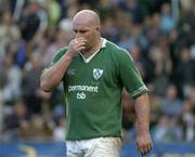 19 June 2004; A dejected John Hayes after Ireland lost the second test against South Africa. South Africa Tour June 2004, South Africa v Ireland, 2nd test, Newlands Stadium, Cape Town, South Africa. Picture credit; Matt Browne / SPORTSFILE