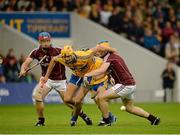 24 August 2013; Peter Duggan, Clare, in action against Dara Burke, left, and Paul Killeen, Galway. Bord Gáis Energy GAA Hurling Under 21 All-Ireland Championship Semi-Final, Galway v Clare, Semple Stadium, Thurles, Co. Tipperary. Picture credit: Ray McManus / SPORTSFILE