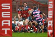 24 August 2013; Mike Sherry, Munster, is tackled by James Simpson-Daniel, Gloucester. Pre-Season Friendly, Munster v Gloucester, Thomond Park, Limerick. Picture credit: Diarmuid Greene / SPORTSFILE