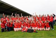 24 August 2013; The Cork players and managment celebrate with the cup. Ladies All-Ireland U16 ‘A’ Championship Final, Cork v Dublin, St. Brendan's Park, Birr, Co. Offaly. Picture credit: Matt Browne / SPORTSFILE