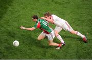 25 August 2013; Keith Higgins, Mayo, in action against Dermot Carlin, Tyrone. GAA Football All-Ireland Senior Championship Semi-Final, Mayo v Tyrone, Croke Park, Dublin. Picture credit: Dáire Brennan / SPORTSFILE