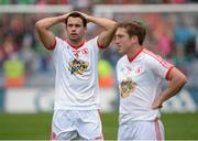25 August 2013; Tyrone players Kyle Coney, left, and Dermot Carlin after the game. GAA Football All-Ireland Senior Championship Semi-Final, Mayo v Tyrone, Croke Park, Dublin. Picture credit: Ray McManus / SPORTSFILE