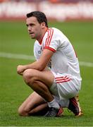 25 August 2013; A dejected Kyle Coney, Tyrone, after the final whistle. GAA Football All-Ireland Senior Championship Semi-Final, Mayo v Tyrone, Croke Park, Dublin. Picture credit: Brendan Moran / SPORTSFILE