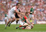 25 August 2013; Donal Vaughan, Mayo, in action against Mark Donnelly, Tyrone. GAA Football All-Ireland Senior Championship Semi-Final, Mayo v Tyrone, Croke Park, Dublin. Picture credit: Stephen McCarthy / SPORTSFILE