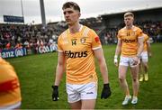 8 April 2023; Ruairi McCann of Antrim before the Ulster GAA Football Senior Championship preliminary round match between Armagh and Antrim at Box-It Athletic Grounds in Armagh. Photo by Ramsey Cardy/Sportsfile