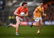8 April 2023; Jason Duffy of Armagh during the Ulster GAA Football Senior Championship preliminary round match between Armagh and Antrim at Box-It Athletic Grounds in Armagh. Photo by Ramsey Cardy/Sportsfile