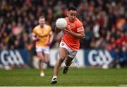 8 April 2023; Jemar Hall of Armagh during the Ulster GAA Football Senior Championship preliminary round match between Armagh and Antrim at Box-It Athletic Grounds in Armagh. Photo by Ramsey Cardy/Sportsfile