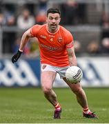 8 April 2023; Aidan Forker of Armagh during the Ulster GAA Football Senior Championship preliminary round match between Armagh and Antrim at Box-It Athletic Grounds in Armagh. Photo by Ramsey Cardy/Sportsfile