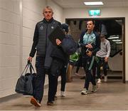 9 April 2023; Limerick manager John Kiely arrives before the Allianz Hurling League Final match between Kilkenny and Limerick at Páirc Ui Chaoimh in Cork. Photo by Eóin Noonan/Sportsfile