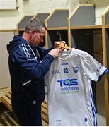 9 April 2023; Waterford kit man Chris Halligan hangs up jersies before the Munster GAA Football Senior Championship Quarter-Final match between Tipperary and Waterford at FBD Semple Stadium in Thurles, Tipperary. Photo by Stephen Marken/Sportsfile