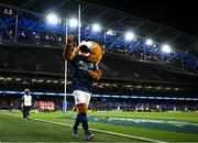 7 April 2023; Leinster mascot Leo the Lion during the Heineken Champions Cup quarter-final match between Leinster and Leicester Tigers at the Aviva Stadium in Dublin. Photo by Harry Murphy/Sportsfile