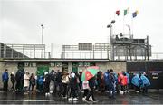 9 April 2023; Supporters queue outside before the Connacht GAA Football Senior Championship Quarter-Final match between Mayo and Roscommon at Hastings Insurance MacHale Park in Castlebar, Mayo. Photo by Ramsey Cardy/Sportsfile