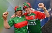 9 April 2023; Mayo supporters Catherine Flanagan and Padraig Hughes, from Carnacon, before the Connacht GAA Football Senior Championship Quarter-Final match between Mayo and Roscommon at Hastings Insurance MacHale Park in Castlebar, Mayo. Photo by Ramsey Cardy/Sportsfile