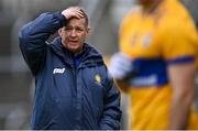 9 April 2023; Clare manager Colm Collins during the closing moments of the Munster GAA Football Senior Championship Quarter-Final match between Clare and Cork at Cusack Park in Ennis, Clare. Photo by Piaras Ó Mídheach/Sportsfile