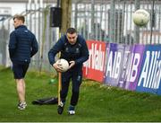 9 April 2023; Wicklow manager Oisín McConville collects balls behind the goal ahead of the Leinster GAA Football Senior Championship Round 1 match between Wicklow and Carlow at Echelon Park in Aughrim, Wicklow. Photo by Daire Brennan/Sportsfile