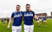 9 April 2023; Sean O'Flynn, left, and Kieran Lillis of Laois following the Leinster GAA Football Senior Championship Round 1 match between Laois and Wexford at Laois Hire O'Moore Park in Portlaoise, Laois. Photo by Tom Beary/Sportsfile