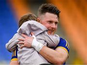 9 April 2023; Michael Quinn of Longford with his two and a half year old daughter, Alice, after the Leinster GAA Football Senior Championship Round 1 match between Longford and Offaly at Glennon Brothers Pearse Park in Longford. Photo by Ray McManus/Sportsfile