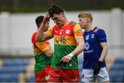 9 April 2023; A dejected Jordan Morrissey of Carlow after the Leinster GAA Football Senior Championship Round 1 match between Wicklow and Carlow at Echelon Park in Aughrim, Wicklow. Photo by Daire Brennan/Sportsfile