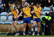 9 April 2023; Donie Smith of Roscommon celebrates at the final whistle of the Connacht GAA Football Senior Championship Quarter-Final match between Mayo and Roscommon at Hastings Insurance MacHale Park in Castlebar, Mayo. Photo by Ramsey Cardy/Sportsfile