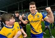 9 April 2023; Conor Daly of Roscommon celebrates after the Connacht GAA Football Senior Championship Quarter-Final match between Mayo and Roscommon at Hastings Insurance MacHale Park in Castlebar, Mayo. Photo by Ray Ryan/Sportsfile