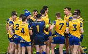 9 April 2023; Roscommon manager Davy Burke speaks to his team before the Connacht GAA Football Senior Championship Quarter-Final match between Mayo and Roscommon at Hastings Insurance MacHale Park in Castlebar, Mayo. Photo by Ramsey Cardy/Sportsfile