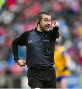 9 April 2023; Referee Noel Mooney during the Connacht GAA Football Senior Championship Quarter-Final match between Mayo and Roscommon at Hastings Insurance MacHale Park in Castlebar, Mayo. Photo by Ray Ryan/Sportsfile