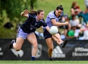 9 April 2023; Geraldine McLaughlin of Donegal and 2021 Allstars in action against Kayleigh Cronin of Kerry and 2022 Allstars during the TG4 LGFA All-Star exhibition match between the 2021 Allstars and the 2022 Allstars at St Edward's University in Austin, Texas, USA. Photo by Brendan Moran/Sportsfile