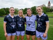 9 April 2023; Mayo Allstars, from left, Sinéad Cafferky of 2022 Allstars, Danielle Caldwell of 2022 Allstars, Rachel Kearns of 2021 Allstars and Shauna Howley of 2022 Allstars after the TG4 LGFA All-Star exhibition match between the 2021 Allstars and the 2022 Allstars at St Edward's University in Austin, Texas, USA. Photo by Brendan Moran/Sportsfile