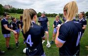 9 April 2023; Niamh McLaughlin of Donegal and 2022 Allstars speaks to her teammates before the TG4 LGFA All-Star exhibition match between the 2021 Allstars and the 2022 Allstars at St Edward's University in Austin, Texas, USA. Photo by Brendan Moran/Sportsfile