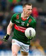 9 April 2023; Ryan O'Donoghue of Mayo during the Connacht GAA Football Senior Championship Quarter-Final match between Mayo and Roscommon at Hastings Insurance MacHale Park in Castlebar, Mayo. Photo by Ramsey Cardy/Sportsfile