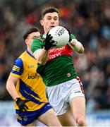 9 April 2023; Jack Coyne of Mayo during the Connacht GAA Football Senior Championship Quarter-Final match between Mayo and Roscommon at Hastings Insurance MacHale Park in Castlebar, Mayo. Photo by Ramsey Cardy/Sportsfile