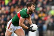 9 April 2023; Aidan O'Shea of Mayo during the Connacht GAA Football Senior Championship Quarter-Final match between Mayo and Roscommon at Hastings Insurance MacHale Park in Castlebar, Mayo. Photo by Ramsey Cardy/Sportsfile