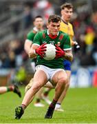 9 April 2023; Jordan Flynn of Mayo during the Connacht GAA Football Senior Championship Quarter-Final match between Mayo and Roscommon at Hastings Insurance MacHale Park in Castlebar, Mayo. Photo by Ramsey Cardy/Sportsfile