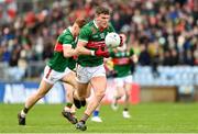9 April 2023; Jordan Flynn of Mayo during the Connacht GAA Football Senior Championship Quarter-Final match between Mayo and Roscommon at Hastings Insurance MacHale Park in Castlebar, Mayo. Photo by Ramsey Cardy/Sportsfile