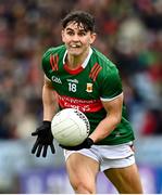 9 April 2023; Tommy Conroy of Mayo during the Connacht GAA Football Senior Championship Quarter-Final match between Mayo and Roscommon at Hastings Insurance MacHale Park in Castlebar, Mayo. Photo by Ramsey Cardy/Sportsfile