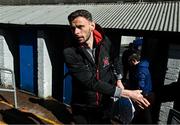 10 April 2023; Andy Boyle of Dundalk arrives before the SSE Airtricity Men's Premier Division match between Cork City and Dundalk at Turner's Cross in Cork. Photo by Eóin Noonan/Sportsfile