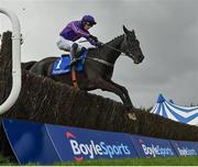 10 April 2023; Easy Game, with Paul Townend up, jumps the last on their way to winning the McInerney Properties Fairyhouse Steeplechase on day three of the Fairyhouse Easter Festival at Fairyhouse Racecourse in Ratoath, Meath. Photo by Seb Daly/Sportsfile