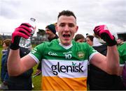 9 April 2023; Cian Farrell of Offaly celebrates after the Leinster GAA Football Senior Championship Round 1 match between Longford and Offaly at Glennon Brothers Pearse Park in Longford. Photo by Ray McManus/Sportsfile