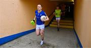 9 April 2023; Patrick Fox of Longford leads out his side before the Leinster GAA Football Senior Championship Round 1 match between Longford and Offaly at Glennon Brothers Pearse Park in Longford. Photo by Ray McManus/Sportsfile