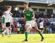 10 April 2023; Cian Coleman of Cork City celebrates his side's victory at the final whistle during the SSE Airtricity Men's Premier Division match between Cork City and Dundalk at Turner's Cross in Cork. Photo by Eóin Noonan/Sportsfile