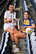11 April 2023; In attendance at a photocall ahead of the 2023 Lidl Ladies National Football League Finals are Division 3 finalists Grace Clifford of Kildare, left, and Sinead Considine of Clare, at Croke Park in Dublin. The Divisions 1 and 2 Finals will be played at Croke Park next Saturday, April 15, followed by the Divisions 3 and 4 Finals at Parnell Park next Sunday, April 16. Photo by Sam Barnes/Sportsfile