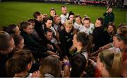 11 April 2023; Republic of Ireland manager Vera Pauw with her players after the women's international friendly match between USA and Republic of Ireland at CITYPARK in St Louis, Missouri, USA. Photo by Stephen McCarthy/Sportsfile