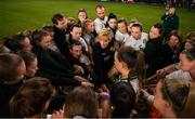 11 April 2023; Republic of Ireland manager Vera Pauw with her players after the women's international friendly match between USA and Republic of Ireland at CITYPARK in St Louis, Missouri, USA. Photo by Stephen McCarthy/Sportsfile