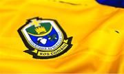 9 March 2023; A detailed view of the Roscommon crest during a Roscommon football squad portrait session at St Brigid's GAA Club in Kiltoom, Roscommon. Photo by Seb Daly/Sportsfile