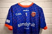13 March 2023; A general view of an Armagh football jersey at BOX-IT Athletic Grounds in Armagh. Photo by Ramsey Cardy/Sportsfile