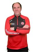 6 March 2023; Manager Feargal Logan during a Tyrone football squad portrait session at Tyrone GAA Centre of Excellence in Garvaghey, Tyrone. Photo by Seb Daly/Sportsfile