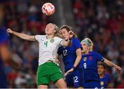 11 April 2023; Louise Quinn of Republic of Ireland and Tierna Davidson of United States during the women's international friendly match between USA and Republic of Ireland at CITYPARK in St Louis, Missouri, USA. Photo by Stephen McCarthy/Sportsfile