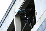 9 April 2023; A television camera at the Munster GAA Football Senior Championship Quarter-Final match between Clare and Cork at Cusack Park in Ennis, Clare. Photo by Piaras Ó Mídheach/Sportsfile