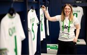 11 April 2023; Republic of Ireland kit and equipment manager Orla Haran prepares the dressing room before the women's international friendly match between USA and Republic of Ireland at CITYPARK in St Louis, Missouri, USA. Photo by Stephen McCarthy/Sportsfile